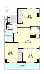 パレス田無2 3LDKの間取図画像