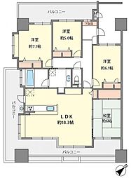 グランド・ルー博多南ガーデネッセ 4LDKの間取図画像