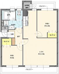 UR都市機構下大利団地26 2LDKの間取図画像