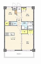 ライオンズマンション今宿 3LDKの間取図画像