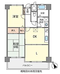 ロワールマンション西大橋2 3DKの間取図画像