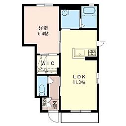 ノースヒル 1階1LDKの間取り