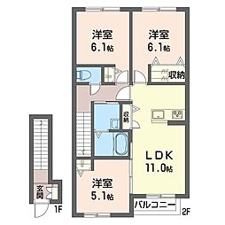ル・リアンS 3LDKの間取図画像