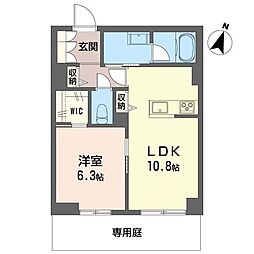 ラ・ポーズ 1LDKの間取図画像