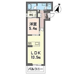ラ・ポーズ 1LDKの間取図画像