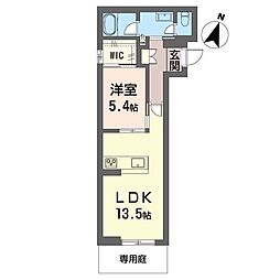 ラ・ポーズ 1LDKの間取図画像