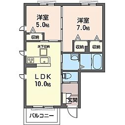 Pruno 2LDKの間取図画像
