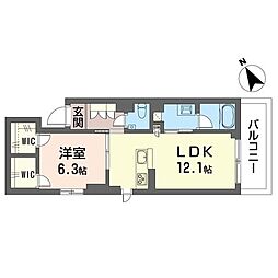 レガリータ 1LDKの間取図画像