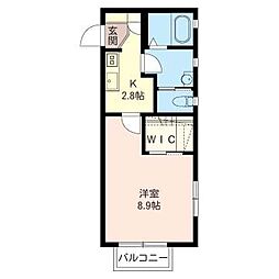 LAPAZ 1Kの間取図画像