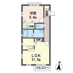 リヴェール3 1LDKの間取図画像