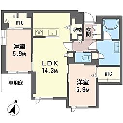 アドニス 2LDKの間取図画像