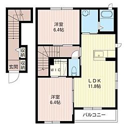 イーストガーデンC 2LDKの間取図画像