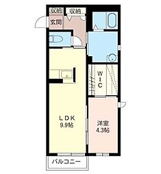 シャーメゾンB 1LDKの間取図画像