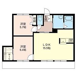 アイレックス 2LDKの間取図画像