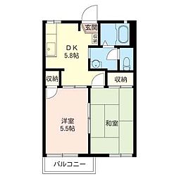 ディアス大光寺A 2Kの間取図画像