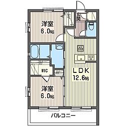 レジェンド・ヤマト栃木Pro 2LDKの間取図画像