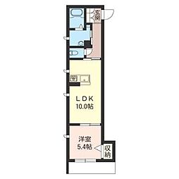 luce 1LDKの間取図画像