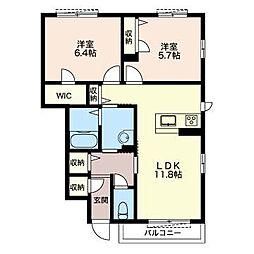 ボルトボヌール 2LDKの間取図画像
