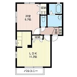 シャトーYOKOTA 1LDKの間取図画像