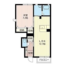 スピカB 1LDKの間取図画像