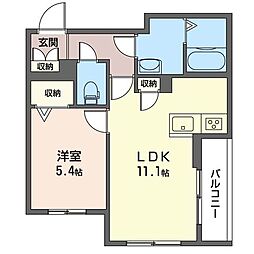 Sun赤堤 1LDKの間取図画像