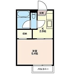 フォーブル宮前 1Kの間取図画像