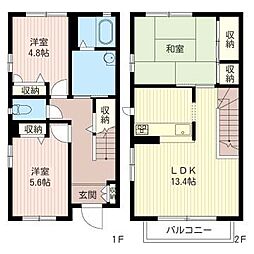 ディアコート武蔵台 1階3LDKの間取り