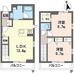 パルメンガルテン 2LDKの間取図画像
