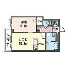 GROWILL立川2 1LDKの間取図画像