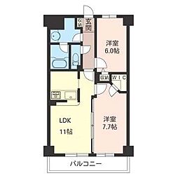 ファミネス　久が原 5階2LDKの間取り