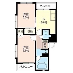 ジョイフル横山 2Kの間取図画像