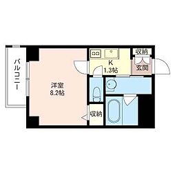 LeBlanc池上 1Kの間取図画像