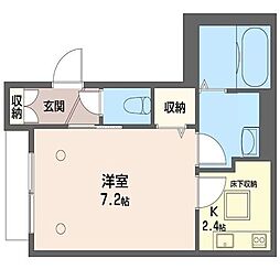 シンフォニー2 1Kの間取図画像