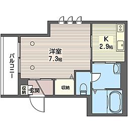 シンフォニー2 1Kの間取図画像
