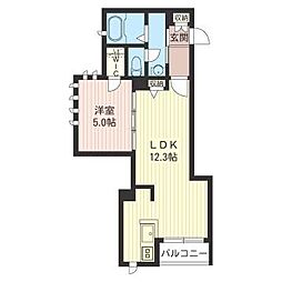 サンフラット3 1LDKの間取図画像