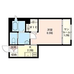 ソレイユ江古田 1Kの間取図画像
