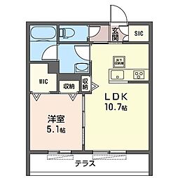 Fujiterrace 1LDKの間取図画像