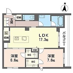 ソフィア新宿 2LDKの間取図画像