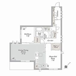 Ｒ．Ｈ．Ｈｏｕｓｅ 1階2LDKの間取り