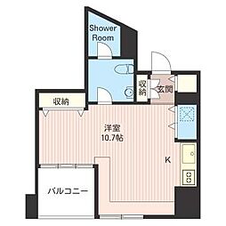 エスティメゾン麻布永坂 ワンルームの間取図画像