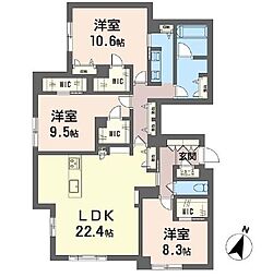 メゾン ド みつ池成城 3LDKの間取図画像