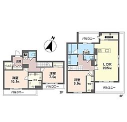 メゾン ド みつ池成城 3LDKの間取図画像