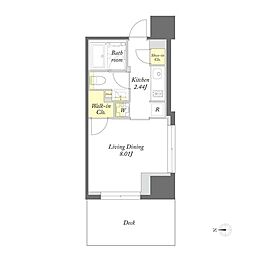 プライムメゾン文京本郷 1Kの間取図画像