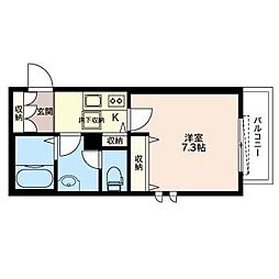 本郷亭 1Kの間取図画像