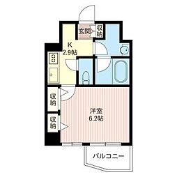 フォーレスト代々木B 1Kの間取図画像