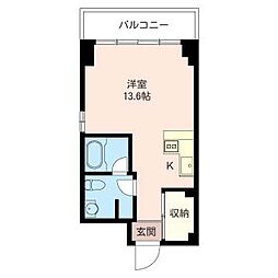エスティメゾン麻布永坂 ワンルームの間取図画像