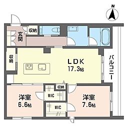 ソフィア新宿 2LDKの間取図画像