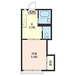 サンシャインハイツ 1Kの間取図画像