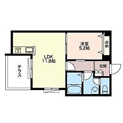 MGAハウス 1LDKの間取図画像