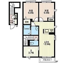 アンビエラ東が丘 2LDKの間取図画像